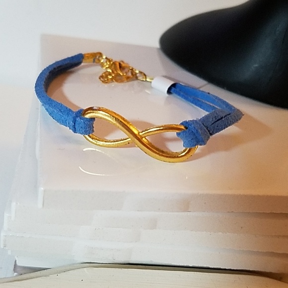 Infinity Gold Suede Bracelet 9" - Picture 1 of 7